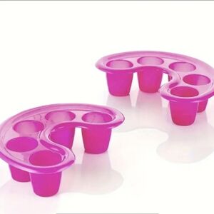 Pink 2pcs Nail Enhancement Five Finger Soaking Bowl for nail Polish removal